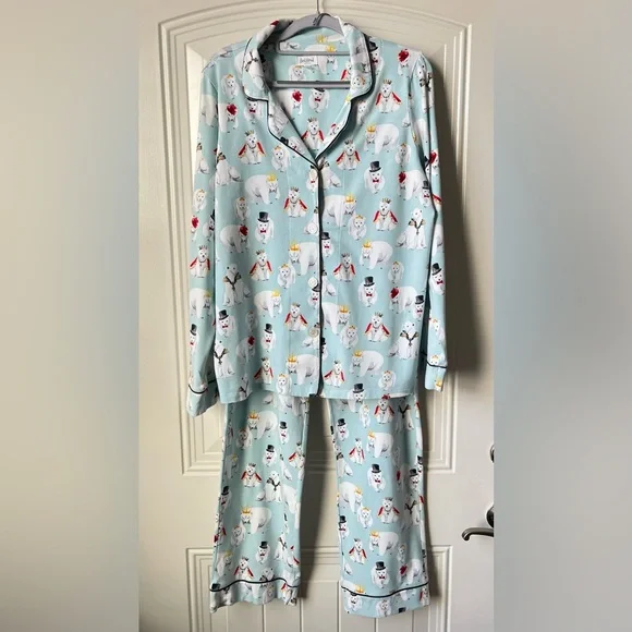 BedHead Pajamas M Organic Cotton Polar Bear Print Made USA - Picture 2 of 16